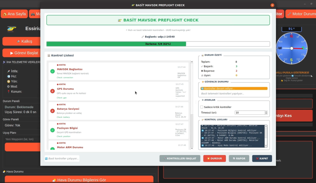 MAVSDK Preflight Check