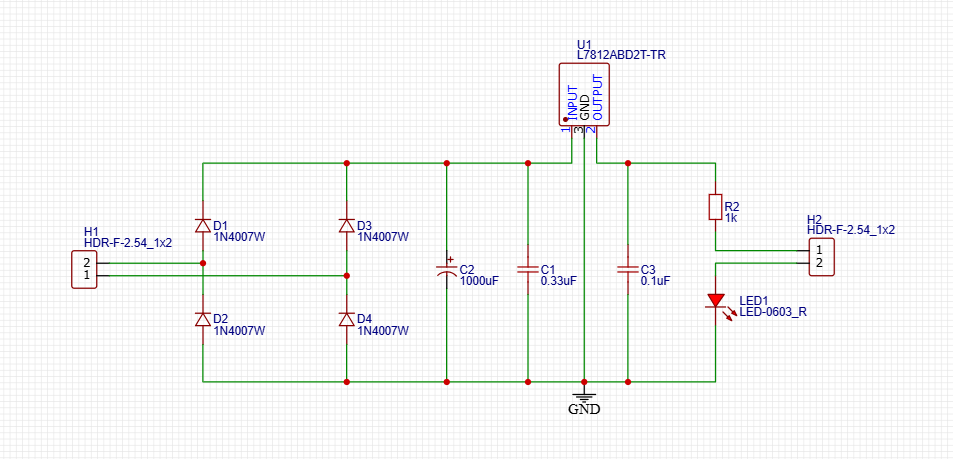 12V DC Power Supply PCB Şematik